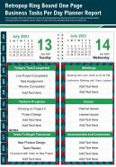 Retropop ring bound one page business tasks per day planner report ppt pdf document