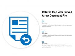 Returns icon with curved arrow document file