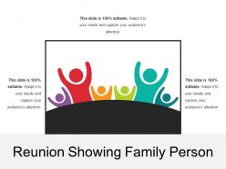 Reunion showing family person