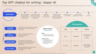 Revamping Future Of GPT Based Top GPT Chatbot For Writing Jasper AI ChatGPT SS V