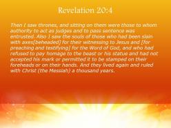 Revelation 20 4 they came to life and reigned powerpoint church sermon