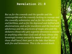 Revelation 21 8 the fiery lake of burning sulfur powerpoint church sermon