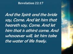 Revelation 22 17 let those who are thirsty come powerpoint church sermon