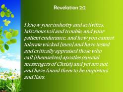 Revelation 2 2 i know that you cannot powerpoint church sermon