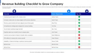 Revenue building checklist to grow company