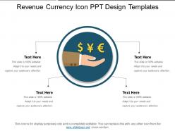 Revenue currency icon ppt design templates