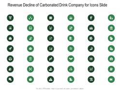 Revenue decline of carbonated drink company for icons slide ppt show