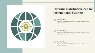 Revenue Distribution Icon For International Business