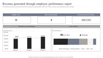 Revenue Generated Through Employee Performance Report