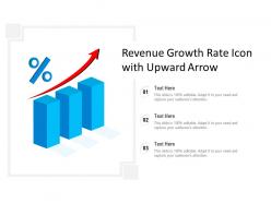 Revenue growth rate icon with upward arrow