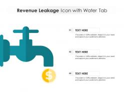 Revenue leakage icon with water tab