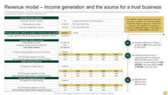 Revenue Model Income Generation And The Source Sample Northern Trust Business Plan BP SS