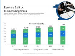 Revenue split by business segments raise funding from post ipo ppt themes
