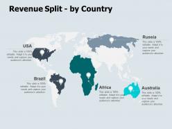 Revenue split by country map ppt powerpoint presentation icon aids