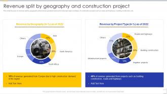 Revenue Split By Geography And Construction Project Building Construction Company Profile