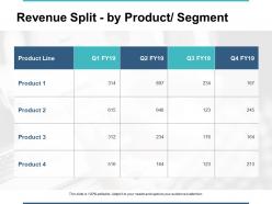 Revenue Split By Product Segment Ppt Powerpoint Presentation Gallery Summary