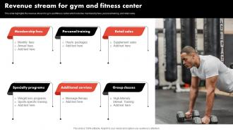 Revenue Stream For Gym And Fitness Center Gym And Fitness Center Business Model
