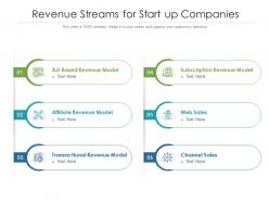 Revenue Streams For Start Up Companies