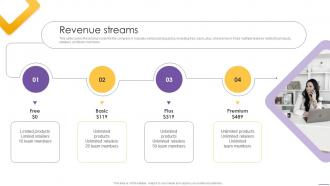 Revenue Streams Venzee Investor Funding Elevator Pitch Deck