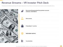 Revenue Streams VR Investor Pitch Deck Ppt Slides Graphics