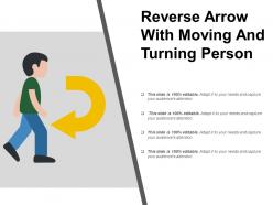 Reverse arrow with moving and turning person