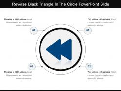 Reverse black triangle in the circle powerpoint slide