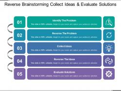 Reverse brainstorming collect ideas and evaluate solutions