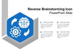 Reverse brainstorming icon powerpoint slide