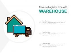 Reverse logistics icon with warehouse