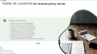 Reverse Proxy Server Table Of Contents Ppt Powerpoint Presentation Outline Examples