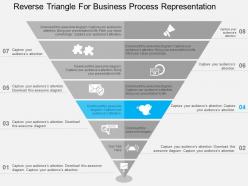 Reverse pyramid for business process representation flat powerpoint design