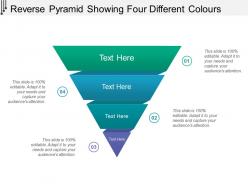 Reverse pyramid showing four different colours