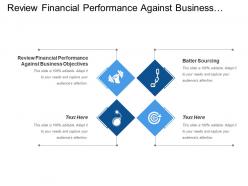 Review financial performance against business objectives batter sourcing