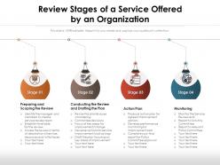 Review stages of a service offered by an organization