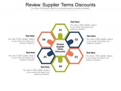 Review supplier terms discounts ppt powerpoint presentation summary graphics example cpb