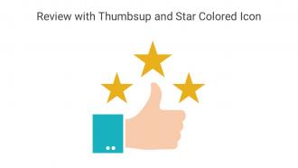 Review With Thumbsup And Star Colored Icon In Powerpoint Pptx Png And Editable Eps Format