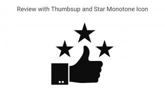 Review With Thumbsup And Star Monotone Icon In Powerpoint Pptx Png And Editable Eps Format
