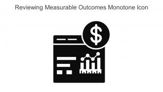 Reviewing Measurable Outcomes Monotone Icon In Powerpoint Pptx Png And Editable Eps Format