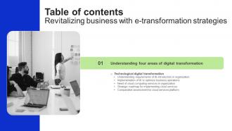 Revitalizing Business With E Transformation Strategies Table Of Contents