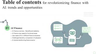 Revolutionizing Finance With AI Trends And Opportunities For Table Of Contents AI SS V