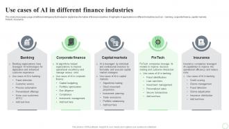 Revolutionizing Finance With AI Trends Use Cases Of AI In Different Finance Industries AI SS V