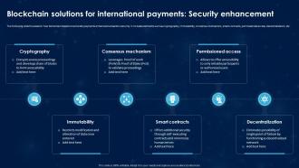 Revolutionizing International Blockchain Solutions For International Payments Security Enhancement BCT SS