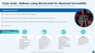 Revolutionizing Supply Chain Case Study Debeers Using Blockchain For Diamond Traceability BCT SS