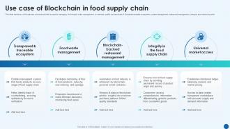 Revolutionizing Supply Chain Use Case Of Blockchain In Food Supply Chain BCT SS
