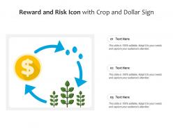 Reward and risk icon with crop and dollar sign