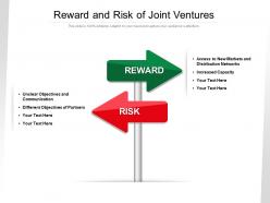 Reward and risk of joint ventures
