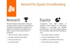 Reward vs equity crowdfunding powerpoint slide graphics