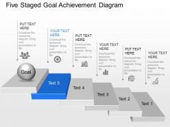 Rf five staged goal achievement diagram powerpoint template
