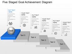 Rf five staged goal achievement diagram powerpoint template