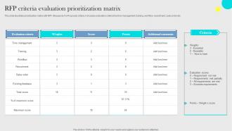 RFP Criteria Evaluation Prioritization Matrix